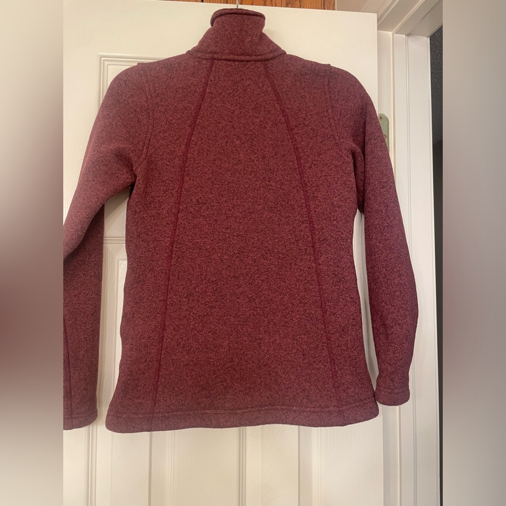 The North Face fleece lined full zip burgundy color size small jacket - Picture 4 of 6
